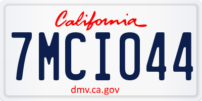 CA license plate 7MCI044