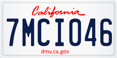 CA license plate 7MCI046