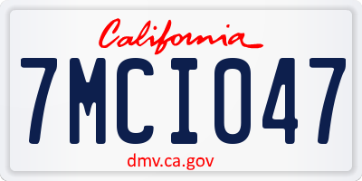 CA license plate 7MCI047