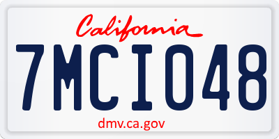 CA license plate 7MCI048
