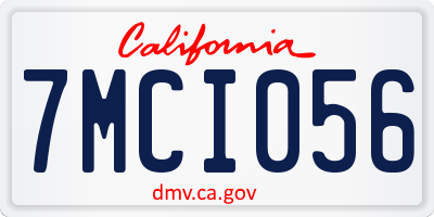 CA license plate 7MCI056