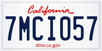 CA license plate 7MCI057