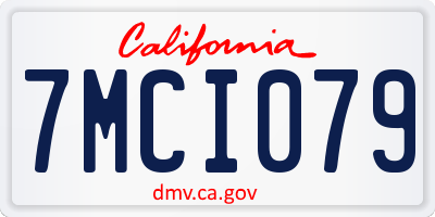 CA license plate 7MCI079