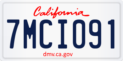 CA license plate 7MCI091