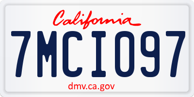 CA license plate 7MCI097