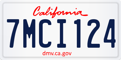 CA license plate 7MCI124