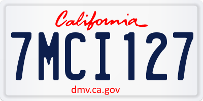 CA license plate 7MCI127
