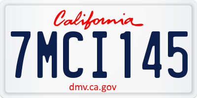 CA license plate 7MCI145