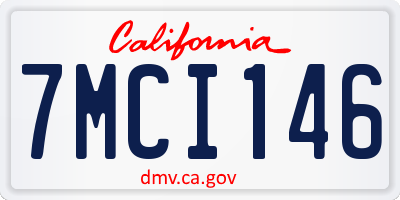 CA license plate 7MCI146