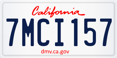 CA license plate 7MCI157