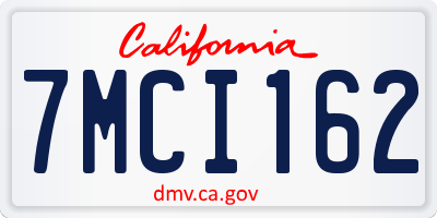 CA license plate 7MCI162