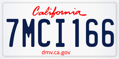 CA license plate 7MCI166