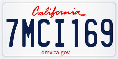 CA license plate 7MCI169