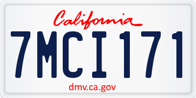 CA license plate 7MCI171