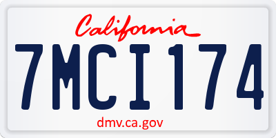CA license plate 7MCI174