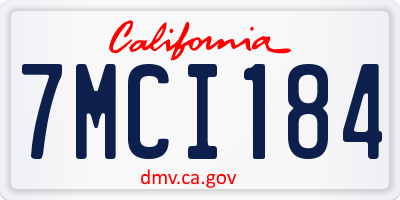 CA license plate 7MCI184