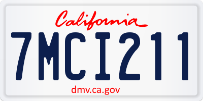 CA license plate 7MCI211
