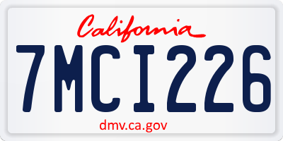 CA license plate 7MCI226