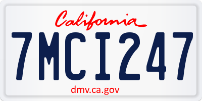 CA license plate 7MCI247