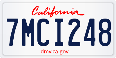 CA license plate 7MCI248