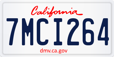 CA license plate 7MCI264