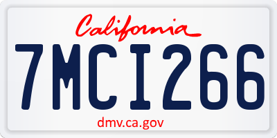 CA license plate 7MCI266