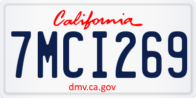 CA license plate 7MCI269