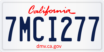CA license plate 7MCI277