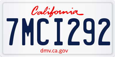 CA license plate 7MCI292