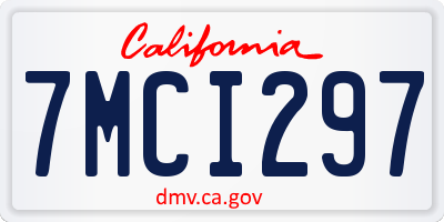CA license plate 7MCI297