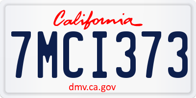 CA license plate 7MCI373