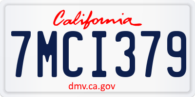 CA license plate 7MCI379