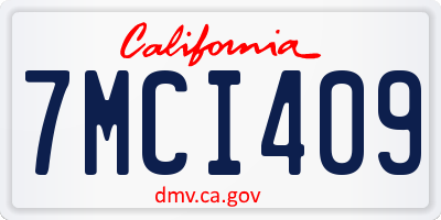 CA license plate 7MCI409