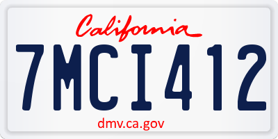 CA license plate 7MCI412