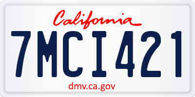 CA license plate 7MCI421