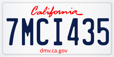 CA license plate 7MCI435
