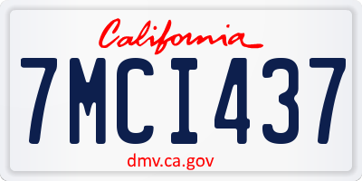 CA license plate 7MCI437