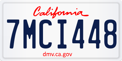 CA license plate 7MCI448