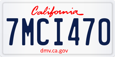 CA license plate 7MCI470