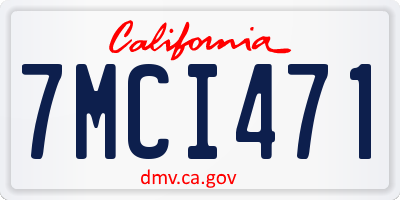 CA license plate 7MCI471