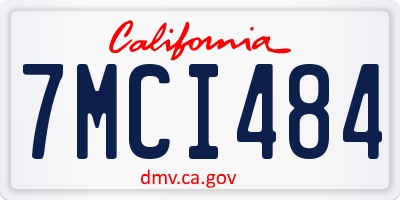 CA license plate 7MCI484
