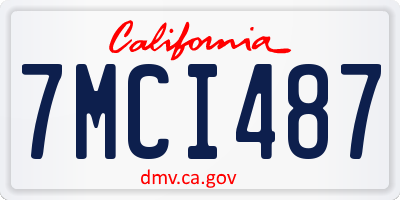 CA license plate 7MCI487
