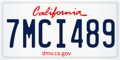 CA license plate 7MCI489