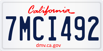 CA license plate 7MCI492