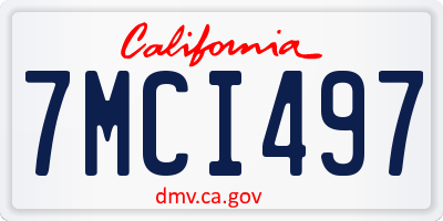 CA license plate 7MCI497