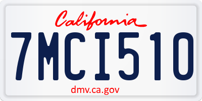 CA license plate 7MCI510