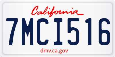 CA license plate 7MCI516