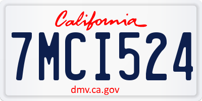 CA license plate 7MCI524