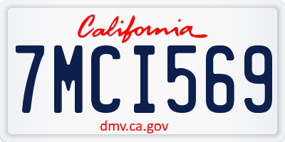 CA license plate 7MCI569