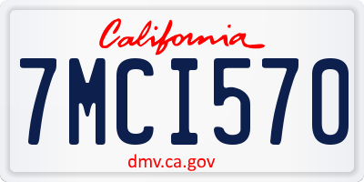CA license plate 7MCI570